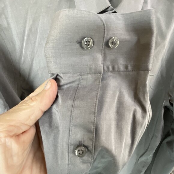 Perry Ellis Dress Shirt Mens XL Cotton‎ Gray Casual Preppy No Pocket Going Out - Picture 5 of 11
